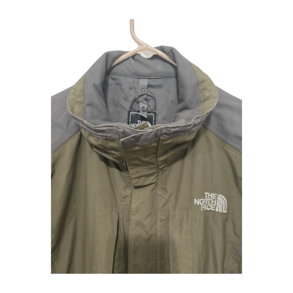 The North Face HyVent Waterproof Windbreaker Jacket Men Sz Large Army Green Gray - Picture 4 of 12